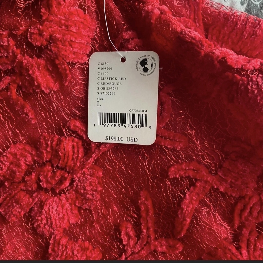Free People,new With Tag Floral Lace Babydoll Swing Mini Dress Red Chenille Lace